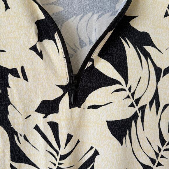 XIX Palms x Tribal Leaf Print 1/4 Zip Long Sleeve Performance Shirt Mesh Large - Picture 5 of 7